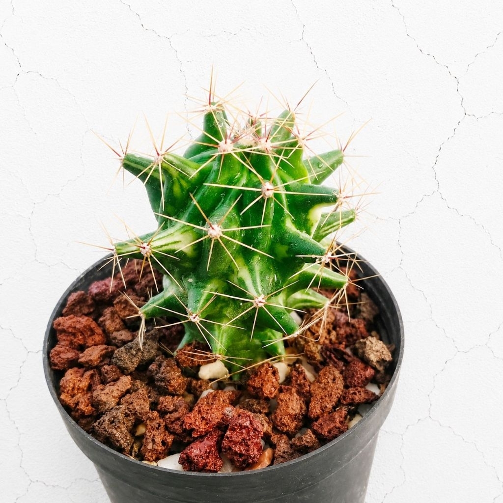 เฟอโร ด่าง แคคตัส ferocactus variegata cactus กระบองเพรช ต้นไม้สะสม  ราคา 60บาท ด่างกระจายกระถาง3นิ้ว