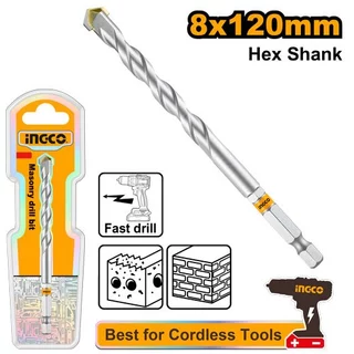 INGCO ดอกสว่านเจาะปูนก้านหกเหลี่ยม 6×100mm รุ่น DBM2210610 | 8 x 120 มม. รุ่น DBM2210812 | 10 x 120 มม.รุ่น DBM2210120