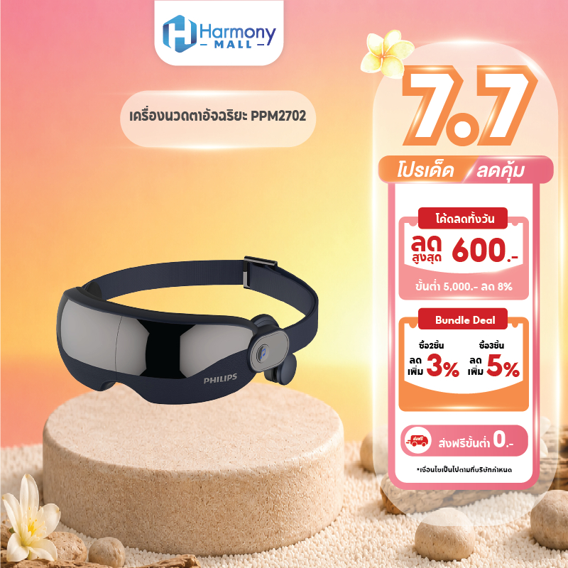 Philips รุ่น PPM2702 เครื่องนวดตาอัจฉริยะ Smart Eye Massager ประคบร้อน ลดตาล้า รับประกัน 2ปี