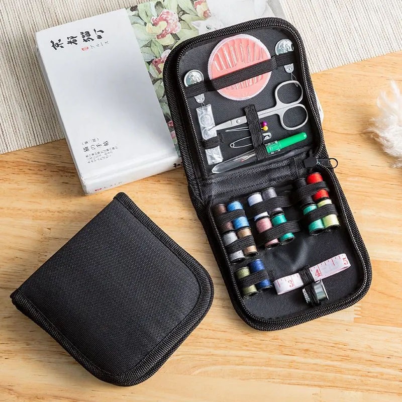 Bozix ชุดเข็มด้าย อุปกรณ์เย็บผ้า ชุดเย็บผ้าพกพาชุดกล่องเครื่องมือเย็บผ้า