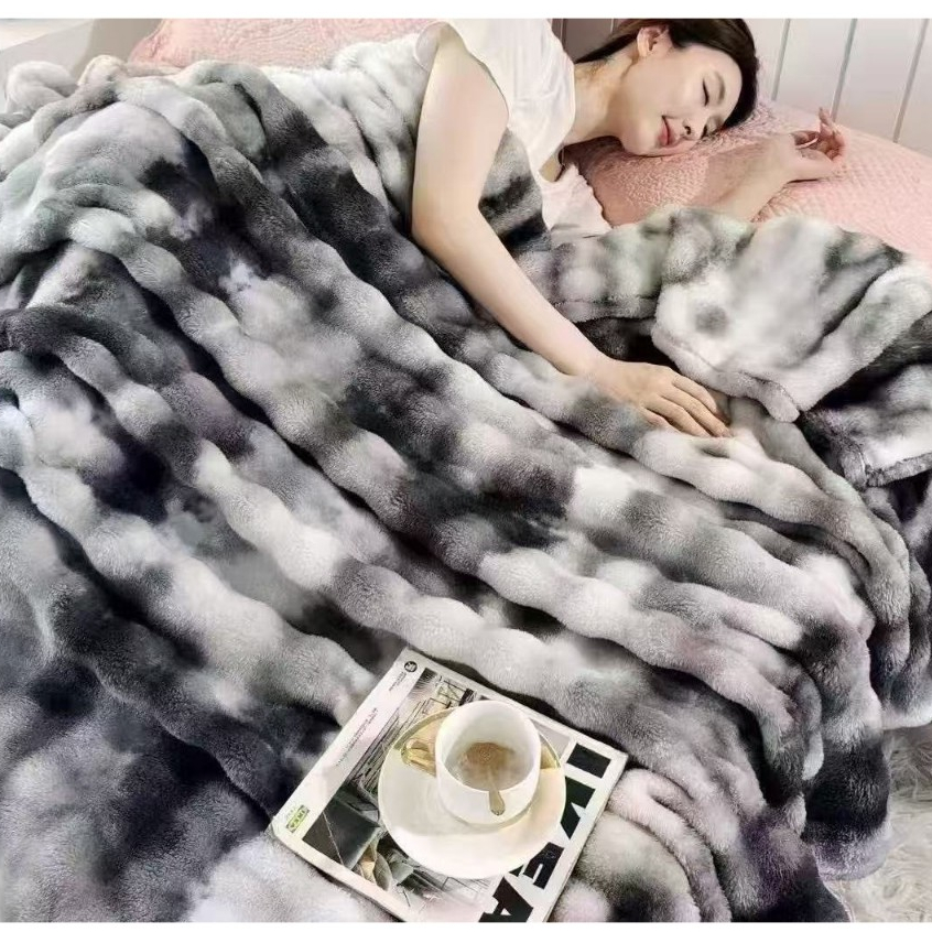 ผ้าห่ม Rabbit Fur 6 ฟุต ผ้าห่มขนกระต่าย ขนนุ่มฟู