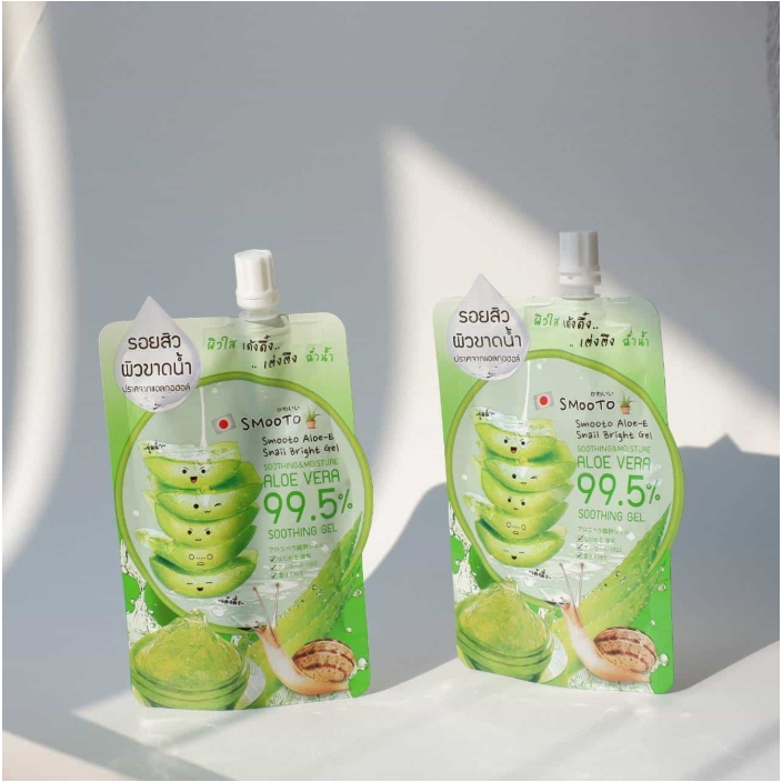 SMOOTO - Aloe-E Snail Bright Gel (50 ml.) เจลว่านหางจระเข้ 50กรัม สารสกัดจากว่านหางจระเข้เข้มข้น 99.