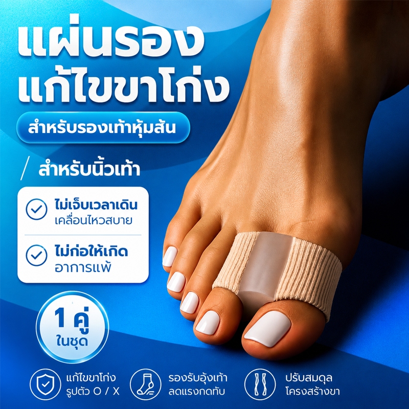 💖คุ้มสุด! เบาะและแก้นิ้วเท้าโป้ง 2in1 กันกัด กันเจ็บ ซิลิโคนอ่อนโยน ไม่รัด ใช้ประจำวันได้
