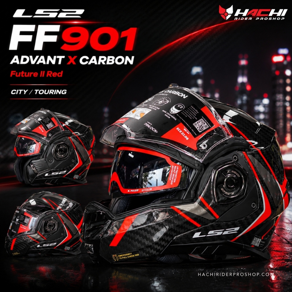 LS2 FF901 CARBON - Future II Red