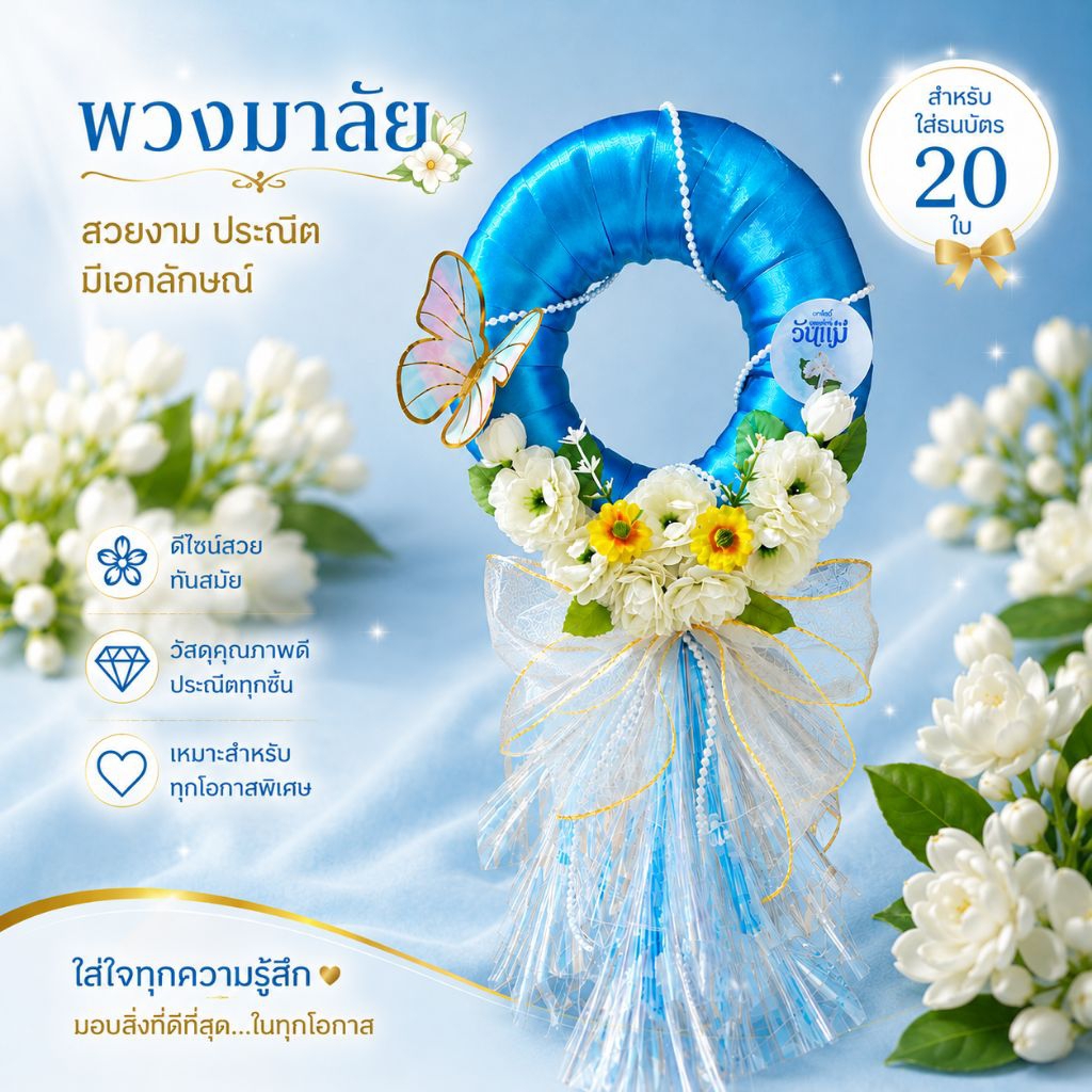พวงมาลัย วันแม่ (แบบใส่เงินเอง)