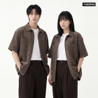 Yuedpao Ultimate Stretch Corduroy - Short Sleeve Shirt (2-Pocket) เสื้อเชิ้ตลูกฟูก เสื้อเชิ้ตผู้แขนสั้น ใส่สบาย (4 สี)