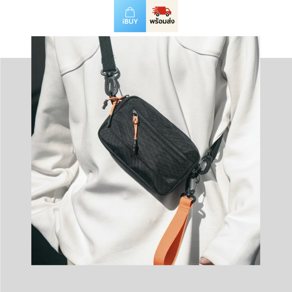 iBUY กระเป๋าแมสเซนเจอร์ Box สไตล์ Unisex กระเป๋าสะพาย ผ้าไนลอนความจุขนาดใหญ่ เชือกคล้อง