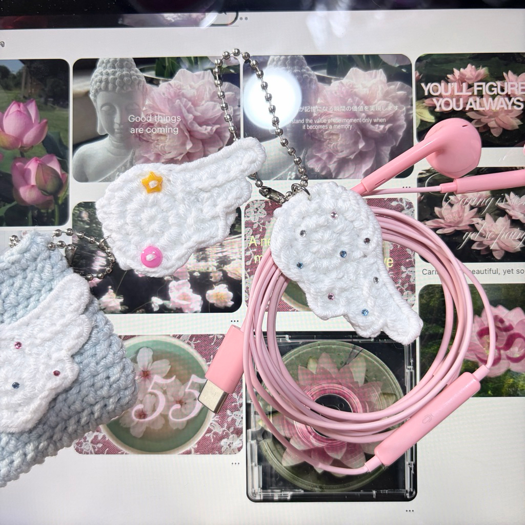 Cable holder and keychain wing🪽| พวงกุญแจ&ที่เก็บหูฟัง ที่รัดสายชาร์จ