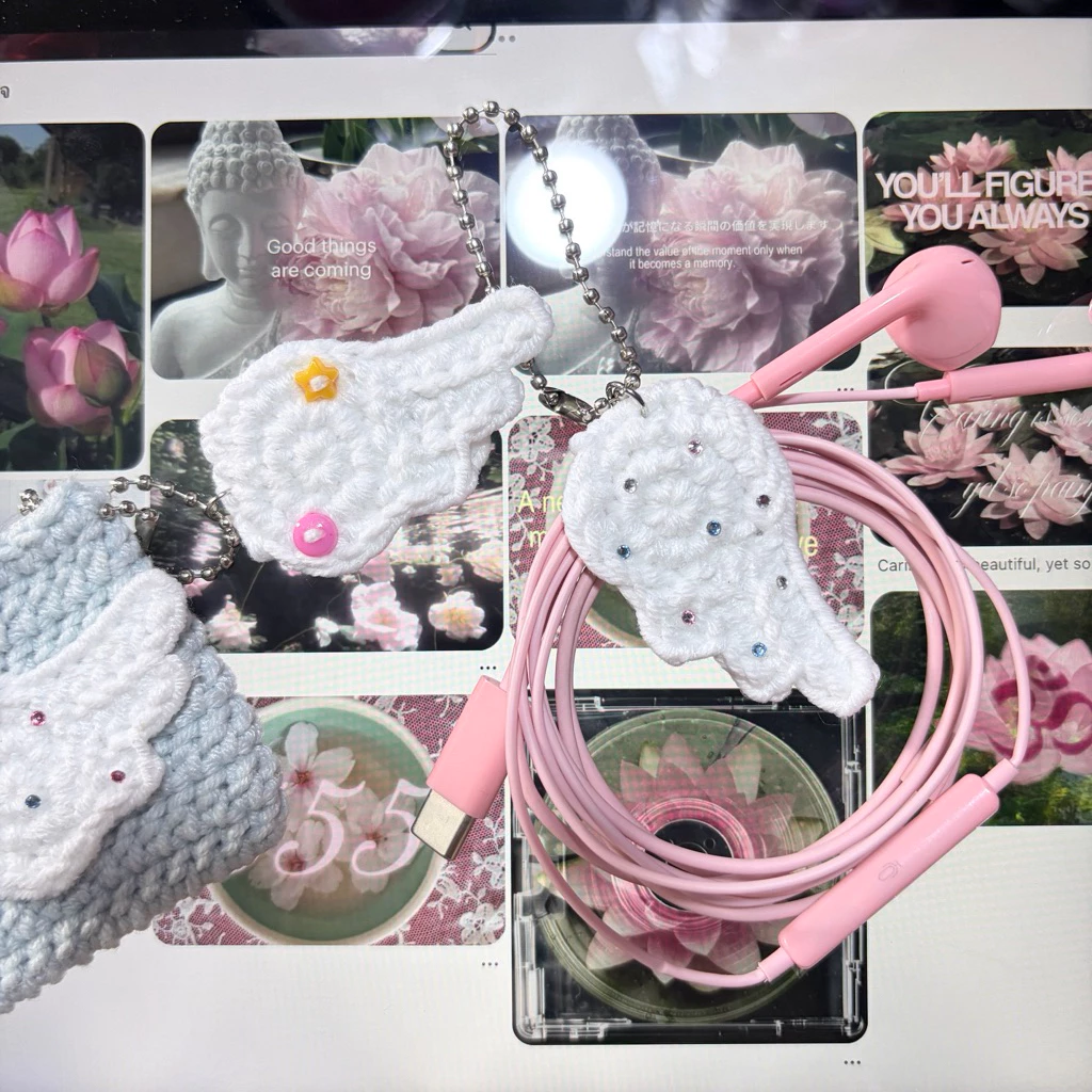 Cable holder and keychain wing🪽| พวงกุญแจ&ที่เก็บหูฟัง ที่รัดสายชาร์จ