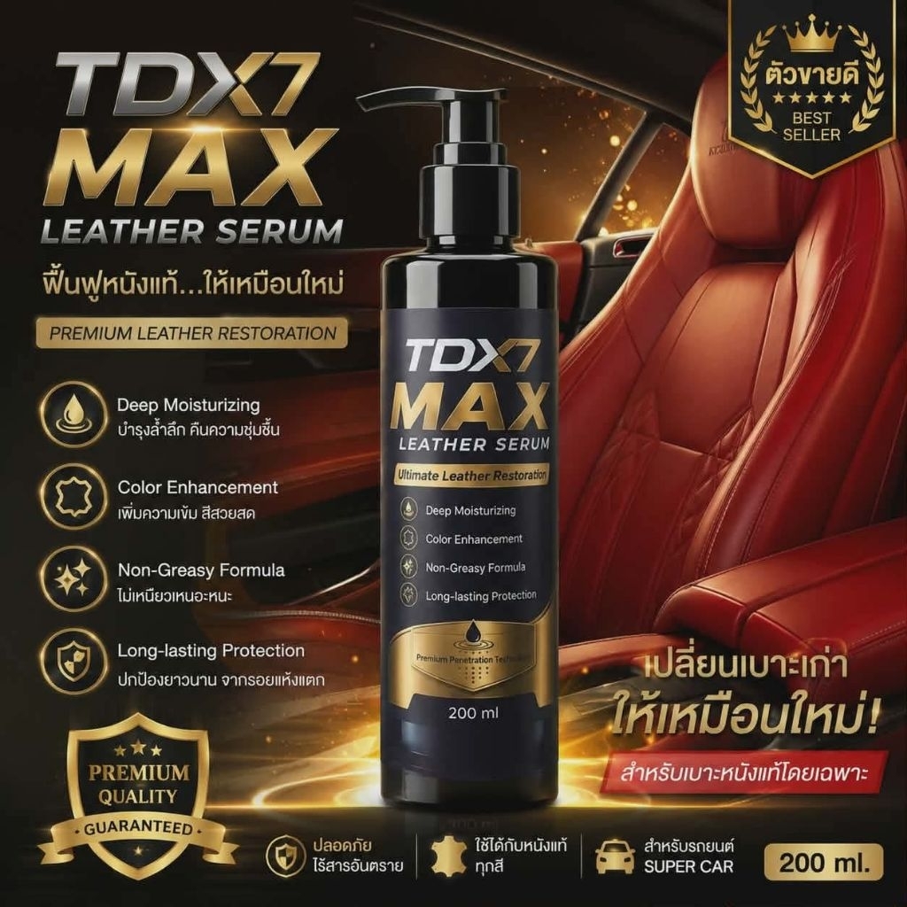 เคลือบเบาะ คอลโซล ดูใหม่เป็นธรรมชาติ TDX7 MAX Leather Serum (Ultimate Leather Restoration)