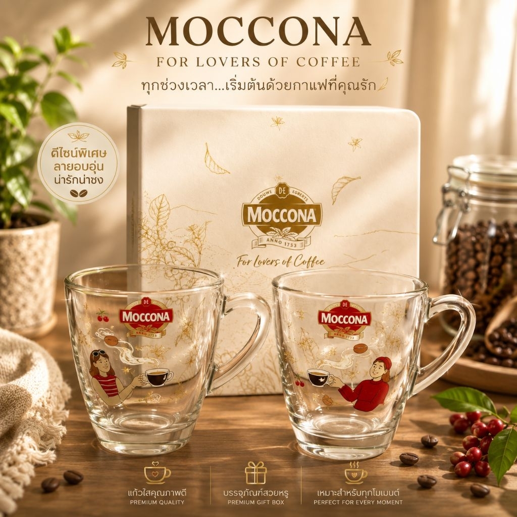แก้วกาแฟใส/สมุดบันทึกMOCCONA