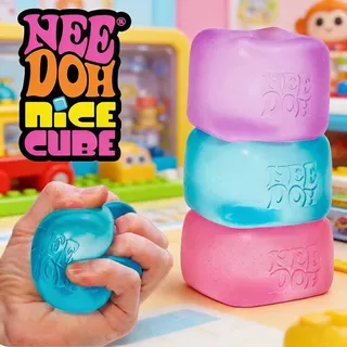 NeeDoh Nice Cube ของเล่นบีบคลายเครียดรูปทรงลูกบาศก์ นุ่มนิ่ม สกุชชี ความเครียดและความวิตกกังวล สําหรับเด็กผู้ใหญ่