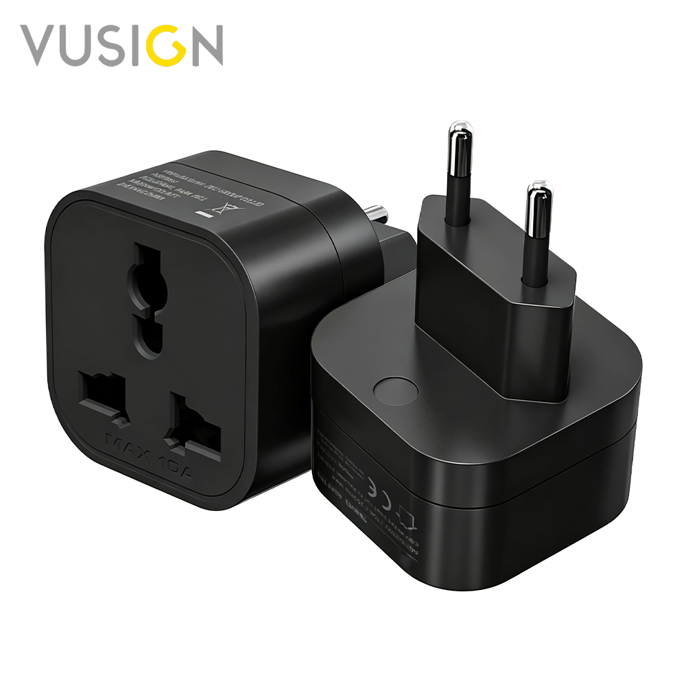 Vusign ปลั๊กแปลง ปลั๊กแปลงขาสากล อแดปเตอร์ขาแบน หัวแปลงปลั๊ก กำลังไฟ 10A 2500W US Universal Adapter