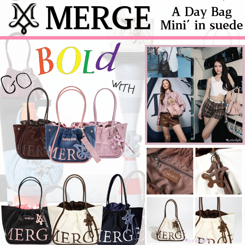 🔥Merge A Day Bag Mini in Suede กระเป๋า official กระเป๋าถือ สะพายข้าง สาย Crossbody ปรับได้ 4 ระดับ
