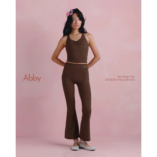 when.we.stretch - Abby Fold Over Pant กางเกงผ้าออกกำลังกายหนากระชับทรง **สินค้าพร้อมส่ง**