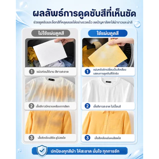 คุ้มกว่า! 10 เเถม 1【UNEED】 แผ่นดูดซับสี แผ่นดักจับสี แผ่นกันสีตก ป้องกันผ้าสีตก ไม่ต้องแยกผ้า นวัตกรรมโครงสร้างรังผึ้ง