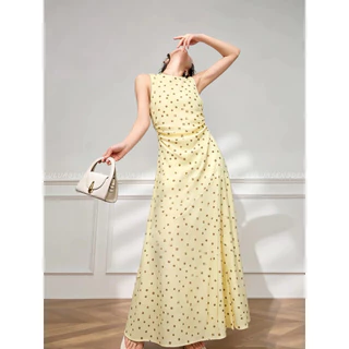 PICHA_BRAND : BUTTER YELLOW POLKA DOT DRESS
