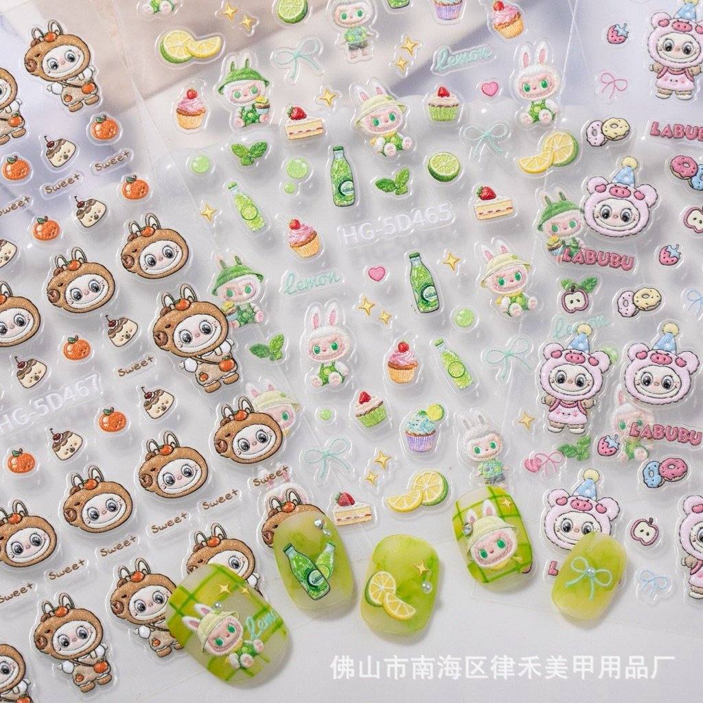 สติกเกอร์ติดเล็บ ลวดลายการ์ตูนน่ารัก ตกแต่งเล็บ รูปที่ 3