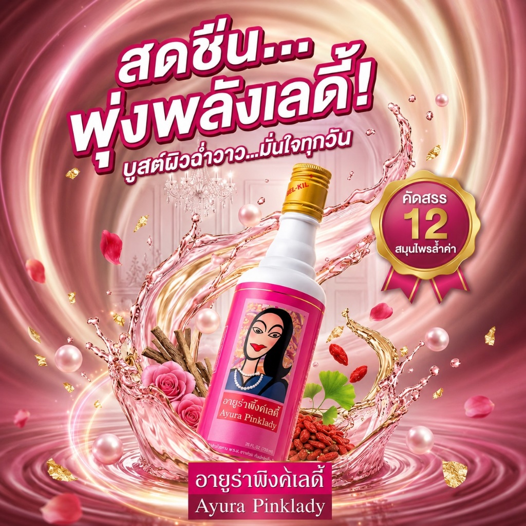Ayura Pinklady อายูร่า พิ้งค์เลดี้ สูตร 1 และ พิ้งค์เลดี้ โกลด์ สมุนไพรเข้มข้น สำหรับสตรี แก้ปวดท้องประจำเดือน วัยทอง
