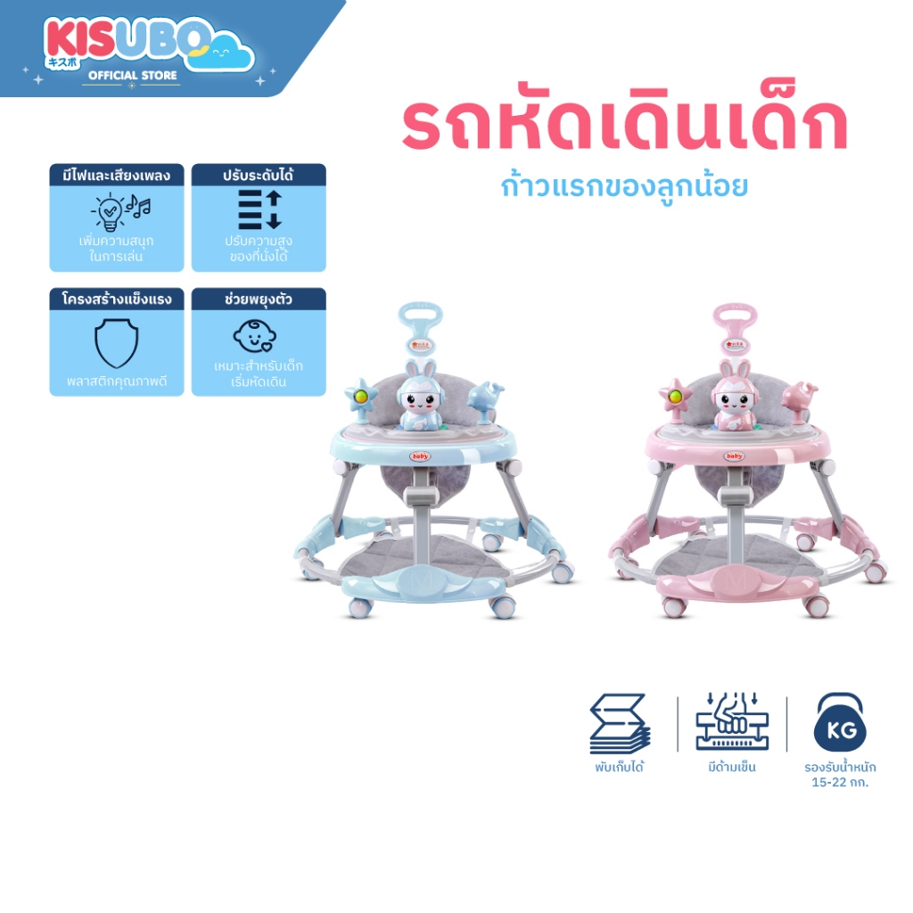 Kisubo Thailand รถหัดเดิน รถหัดเดินเด็ก เสริมพัฒนาการเด็ก มีเสียงเพลง สินค้าพร้อมส่งราคาถูก