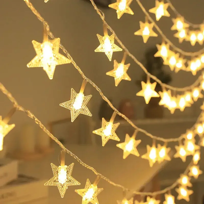 ไฟประดับ LED รูปดาว 3ม 20ดวง ตกแต่งคริสต์มาส งานแต่ง ปาร์ตี้ ห้องนอน กลางแจ้ง Star String Light