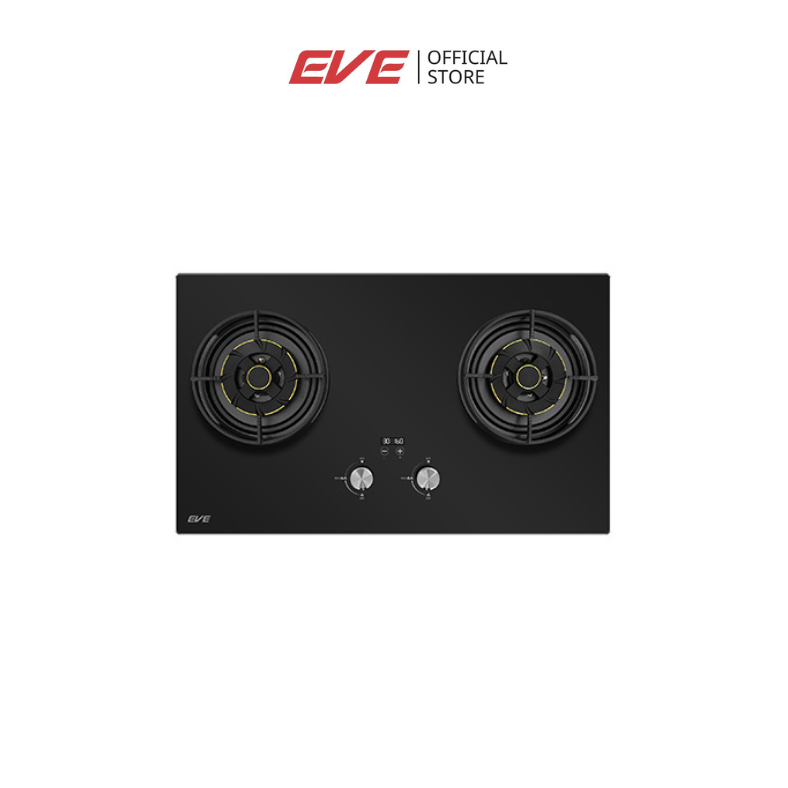 EVE เตาแก๊ส 2 หัว เตาแก๊สแบบฝัง ฐานกระจกนิรภัย FIRA (Exclusive online)