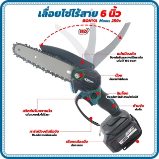 (แพ็ค 5 ตัว)BONYA 259Vเครื่องเจียร์ไร้สาย +บล็อกแบตไร้สาย + สว่านแบตไร้สาย +สว่านโรตารี่+เลื่อยไฟฟ้า