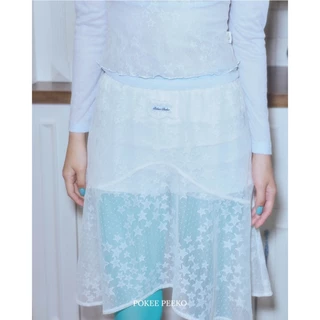 POKEE RIN SKIRT กระโปรงลายจุดดอกไม้