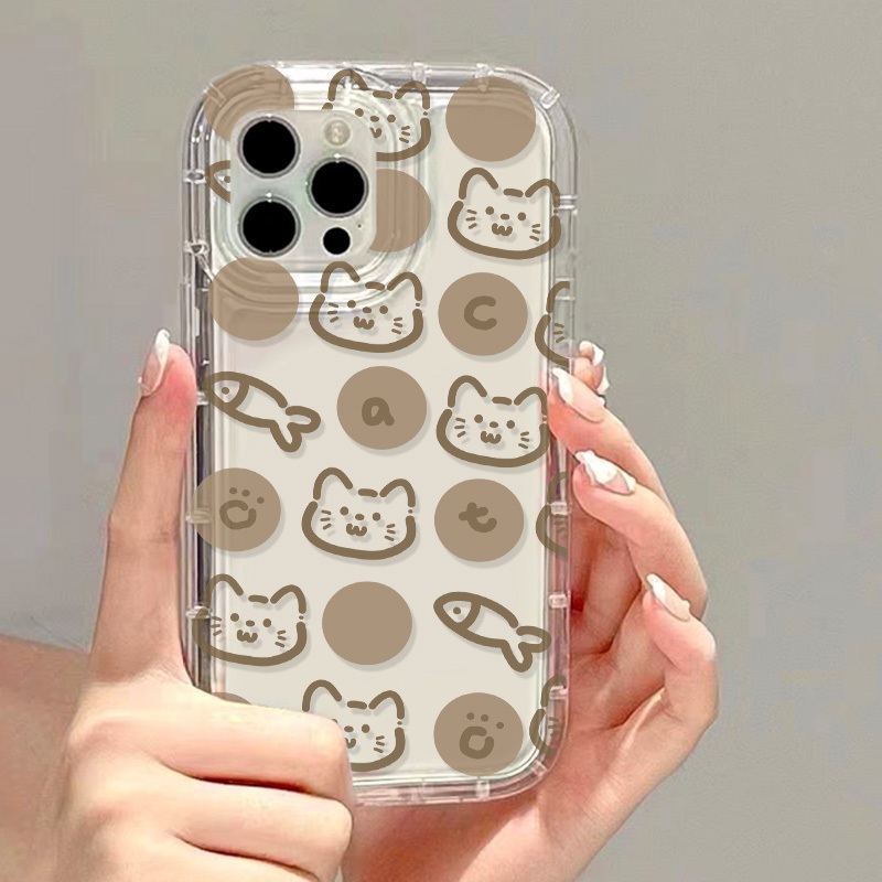 สำหรับ for iPhone 17 11 13 14 15 16 12 Pro Max 6 7 8 Plus X XR XS MAX 17Air เคสนิ่มใสถุงลมนิรภัยกันกระแทกการ์ตูนน่ารั
