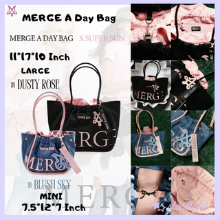 MERGE A DAY BAG Merge กระเป๋า official กระเป๋าถือ สะพายข้าง ใหญ่ พับได้ หลายช่อง กร