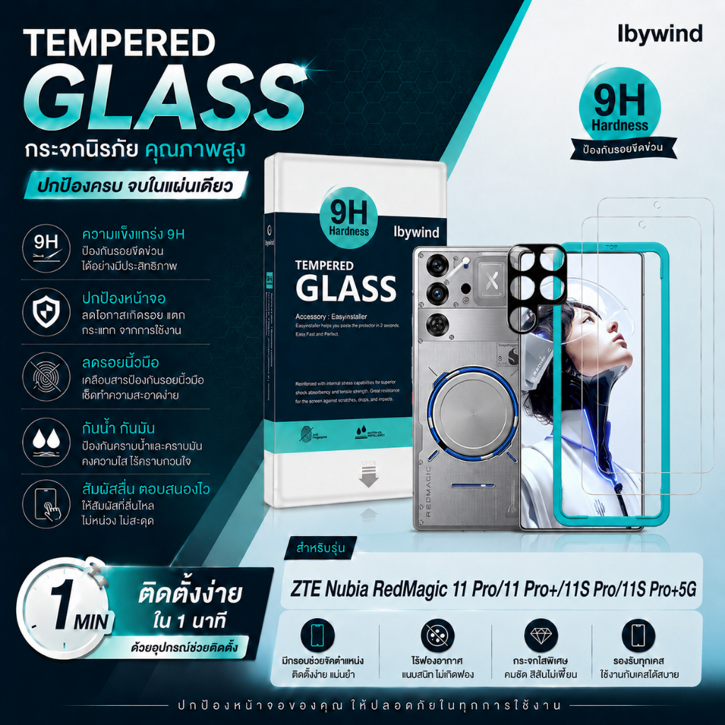 ฟิล์ม ibywind รุ่น ZTE Nubia RedMagic 11 Pro/11 Pro+/11S Pro/11S Pro+5G ibywind ของแท้ ส่งจากไทย