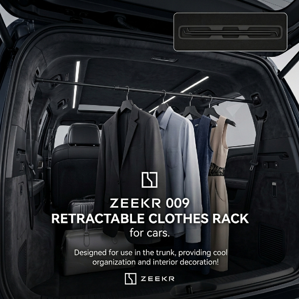 ราวแขวนเสื้อผ้าZEEKR009 ตรงรุ่น ติดตั้งเองได้ง่ายมาก Zeekr 009 ที่แขวนเสื้อในรถ Zeekr9x Zeekr 9x Zee
