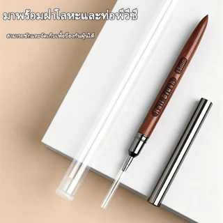 แปรงปากกาวาดเส้นเล็บ 5pcs ก้านไม้จันทน์ สําหรับตกแต่งเล็บ 6 9 12 15 18มม แปรงปากกาเพ้นท์เล็บ