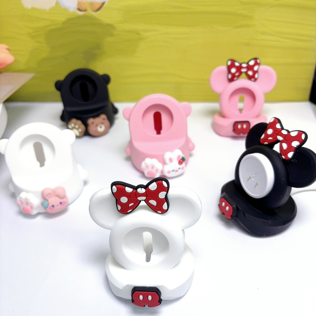 ZMZ ที่ตั้งสายชาร์จนาฬิกา DIY ซิลิโคน รูปการ์ตูน สำหรับสายชาร์จ Smartwatch