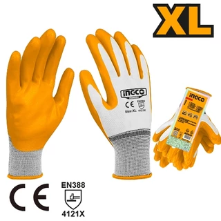 INGCO ถุงมือเคลือบยางไนไตร รุ่น HGNG04 (Nitrile gloves)