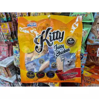 0047 NOVEE KITTY JUICY CHICKEN / ขนมแมว สันในไก่ 100 % 3รส (ไก่, กุ้ง, ทูน่า) โบนัสแพ็ค @30G X 9 ซอง 1แถม1 299บาท