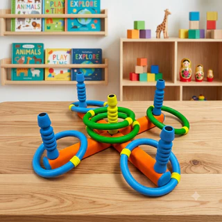 Ring Toss ของเล่นโยนห่วง ของเล่นเด็ก 5 ขวบ+ ยางฟองน้ำ นุ่มนิ่ม ปลอดภัย เสริมพัฒนาการ ของเล่นกลางแจ้ง มี มอก. By Safsof