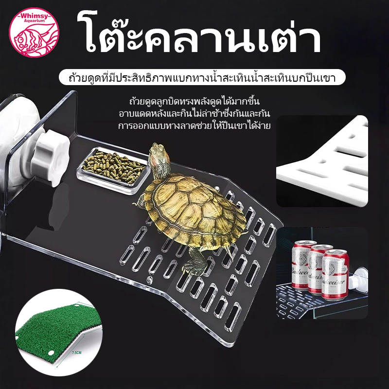บกเต่า แพลตฟอร์มยืนตากแดดสำหรับเลี้ยงเต่า ที่พักเต่า เต่าญี่ปุ่น มีที่ใส่อาหาร