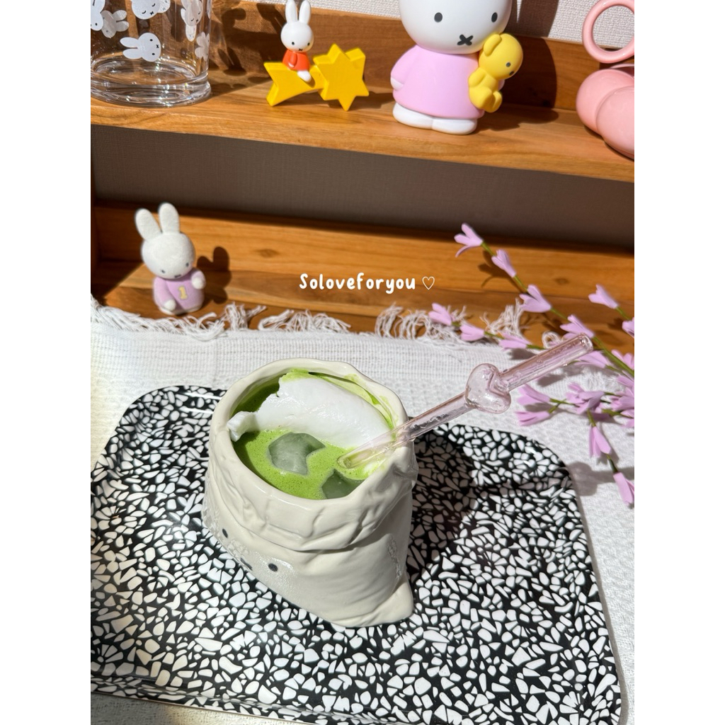 พร้อมส่งไทย ♥️ ถุงแก้วกาแฟ มัทฉะ แก้ว homecafe เก็บความเย็น แถมฟรีสติกเกอร์ miffy ตกแต่ง