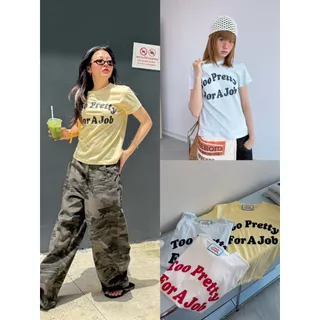 Lazy - cc - Markie tee - เสื้อครอปผ้าสลาฟ เนื้อบางเบาใส่สบาย (ส่งด่วน)