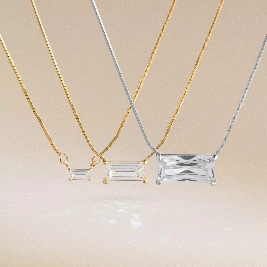 Valichain - Petite Gem Baguette Necklace
