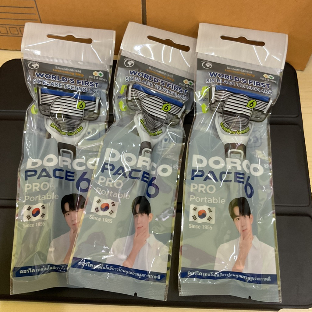 Dorco Korea shave for men razor 6blades sleekflow guard ดอร์โค เกาหลี มีดโกนหนวด ท่านชาย
