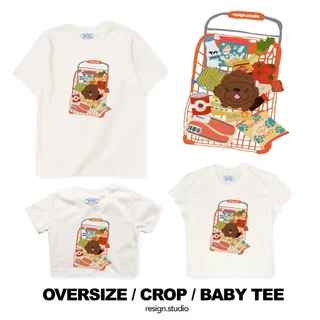resign studio - Oversize/Crop/Babytee ลาย Market paws