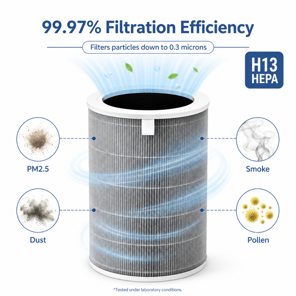 สีเทา H13 ไส้กรองอากาศ สำหรับ Xiaomi Air filter รุ่น 2S 2C 2H Pro 3C 3H ไส้กรองสำเรับเสี่ยวมี่ Filte