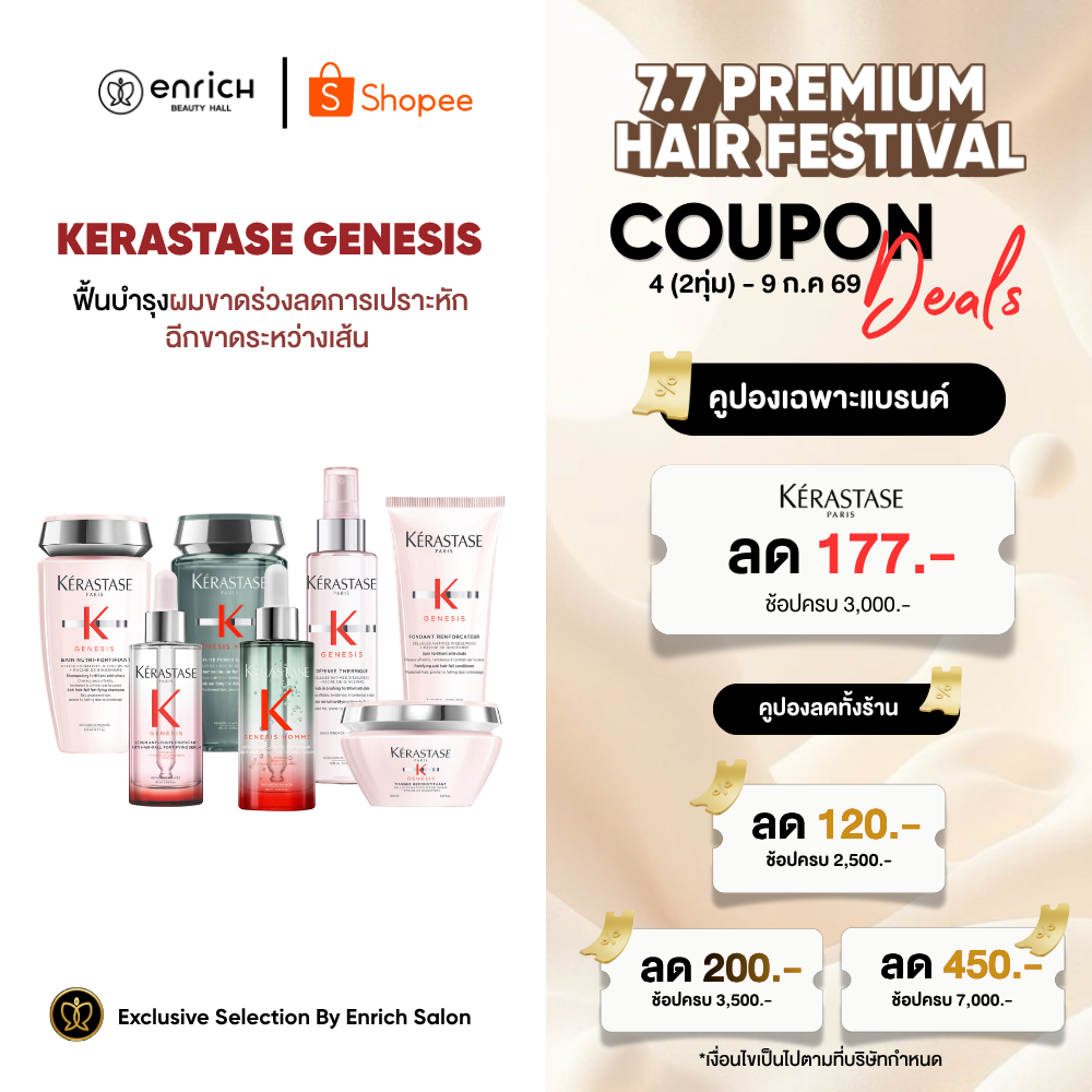 KERASTASE GENESIS ลดปัญหาเส้นผมหลุดร่วง และเปราะขาดระหว่างเส้น แชมพู ครีมนวด ทรีทเม้นท์ และเซรั่ม
