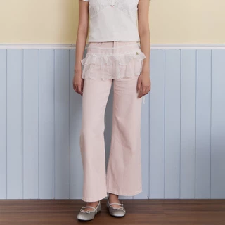 DAILYLOOK.SM --- Angel wrap skirt ผ้าคาดเอวซีทรูแต่งระบาย ดีไซน์ผ้าซีทรูลายจุดแต่งระบายสองชั้น