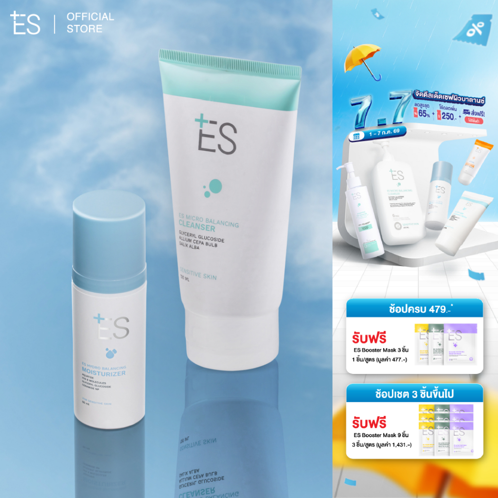 [เซต2ชิ้น][ขายดี] ES Micro Balancing Cleanser และ ES Hydro Balancing Moisturizer เซตบำรุงผิวล้ำลึก