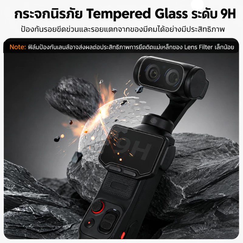Sunnylife Insta360 Luna Ultra Tempered Film AR Screen Protector ฟิล์มป้องกันเลนส์ thumbnail 4