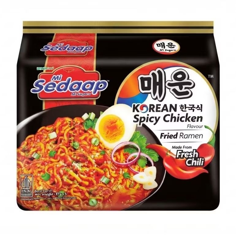 🍜😋Mi Sedaap (หมี่สดับ) มาม่าเผ็ดมาเล รสไก่เผ็ดเกาหลี (ซือดะดำ) ราคาถูกมากก