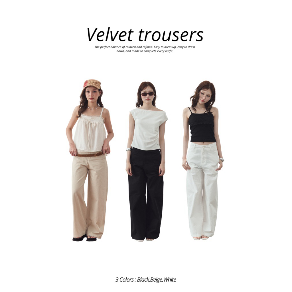 MALISTA - Velvet Trousers กางเกงทรงกระบอก